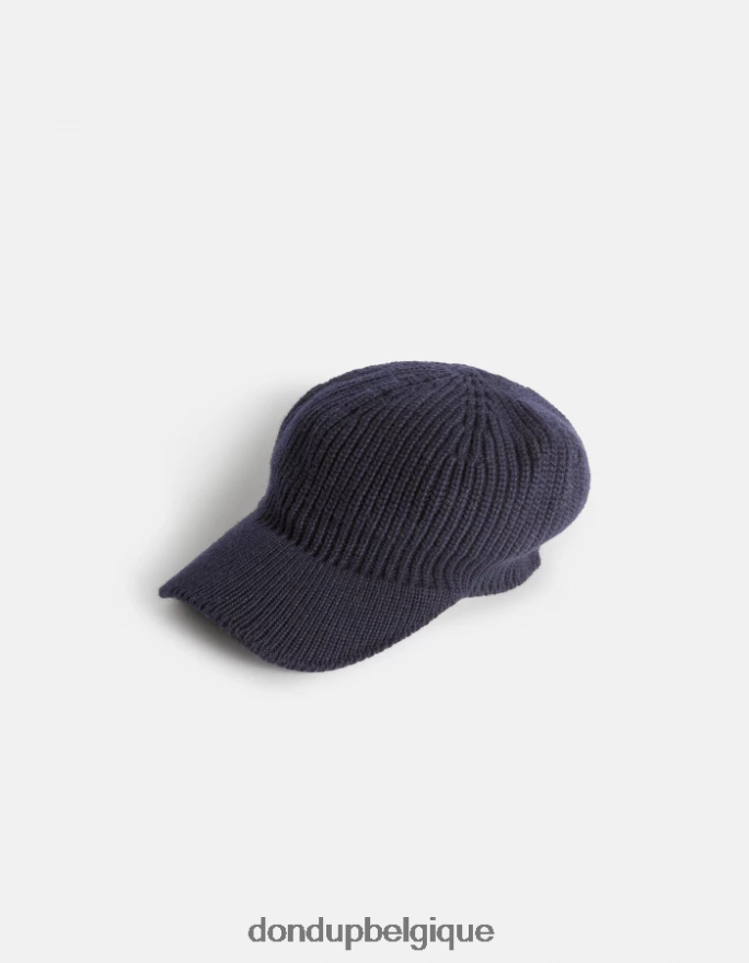 Hommes accessoires DONDUP bleu marine casquette de baseball en mélange de cachemire 8826D0942