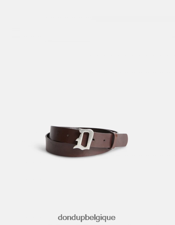 Hommes accessoires DONDUP brun ceinture en cuir 8826D0961