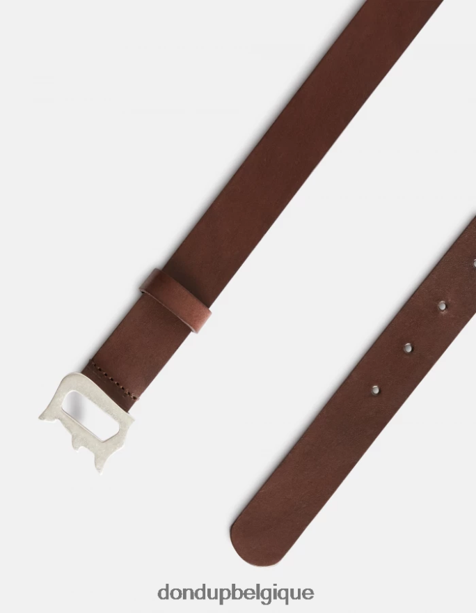 Hommes accessoires DONDUP brun ceinture en cuir 8826D0961