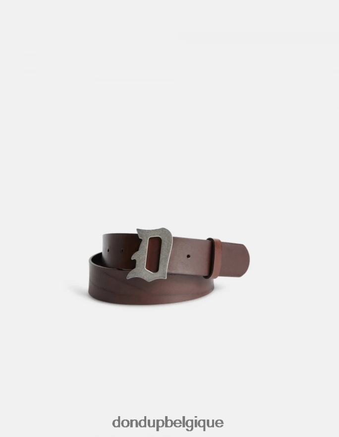 Hommes accessoires DONDUP brun ceinture en cuir 8826D0964