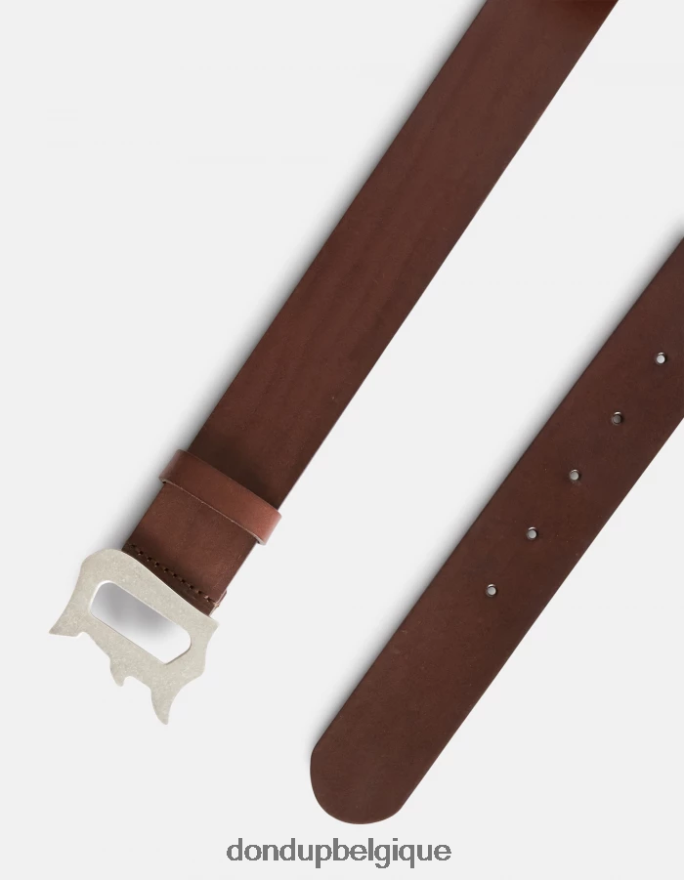 Hommes accessoires DONDUP brun ceinture en cuir 8826D0964
