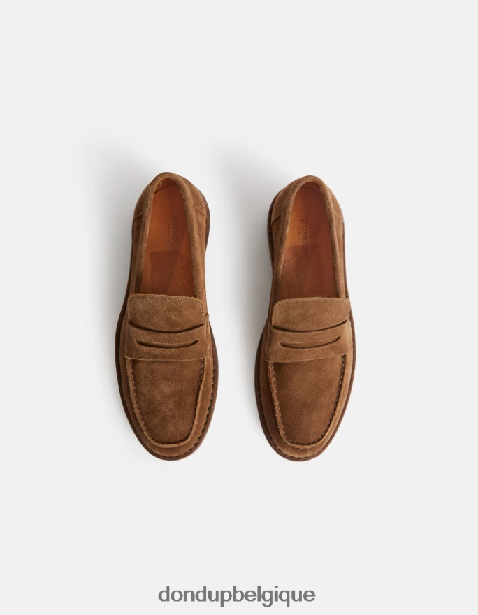 Hommes accessoires DONDUP kaki mocassins en croûte de cuir 8826D0972