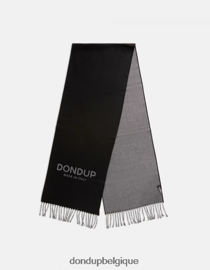 Hommes accessoires DONDUP noir blanc écharpe en laine 8826D01008