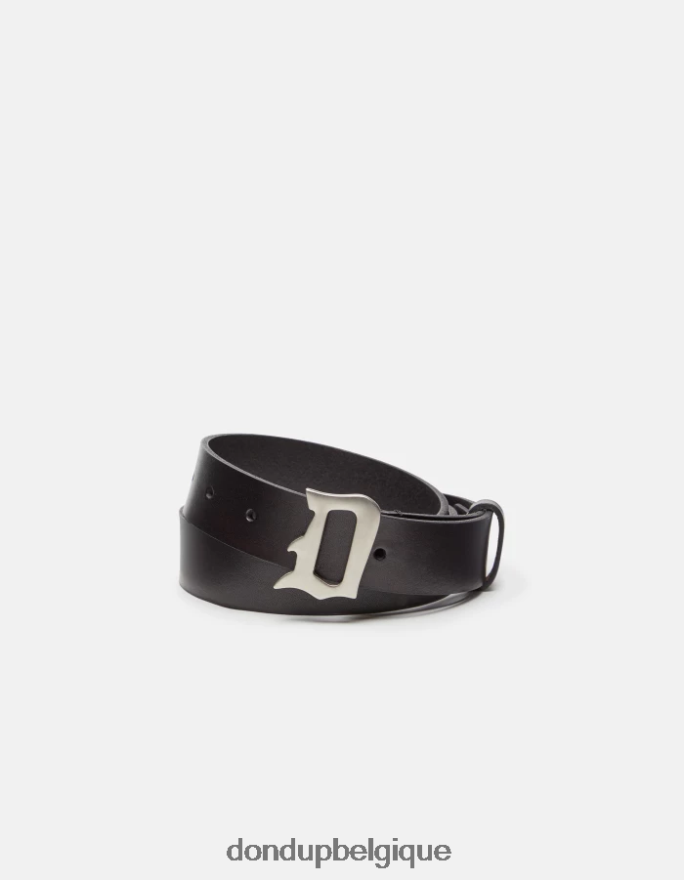 Hommes accessoires DONDUP noir ceinture en cuir 8826D0962