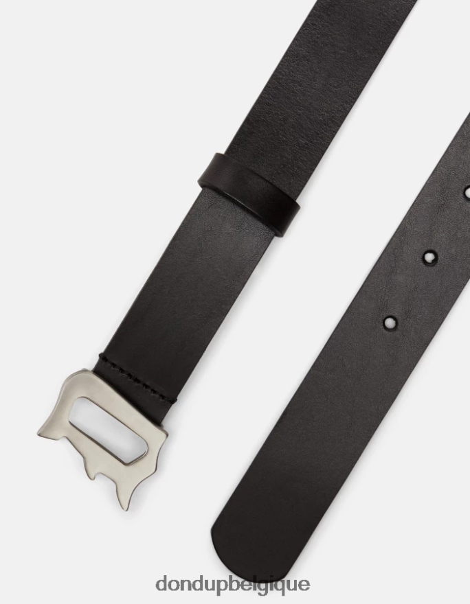 Hommes accessoires DONDUP noir ceinture en cuir 8826D0962