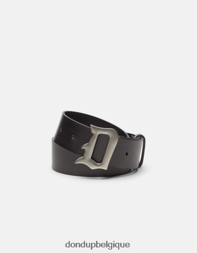 Hommes accessoires DONDUP noir ceinture en cuir 8826D0965