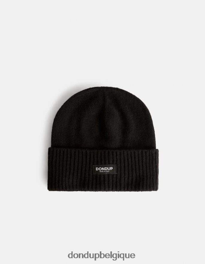 Hommes accessoires DONDUP noir chapeau en cachemire 8826D0987