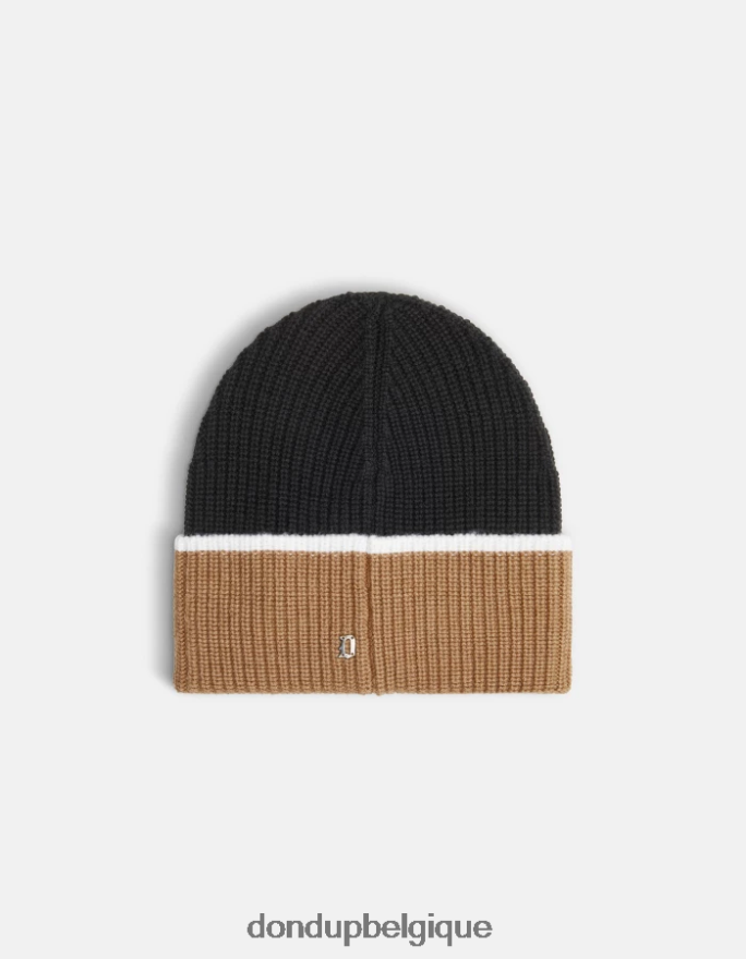 Hommes accessoires DONDUP noir et champagne chapeau de laine 8826D0939