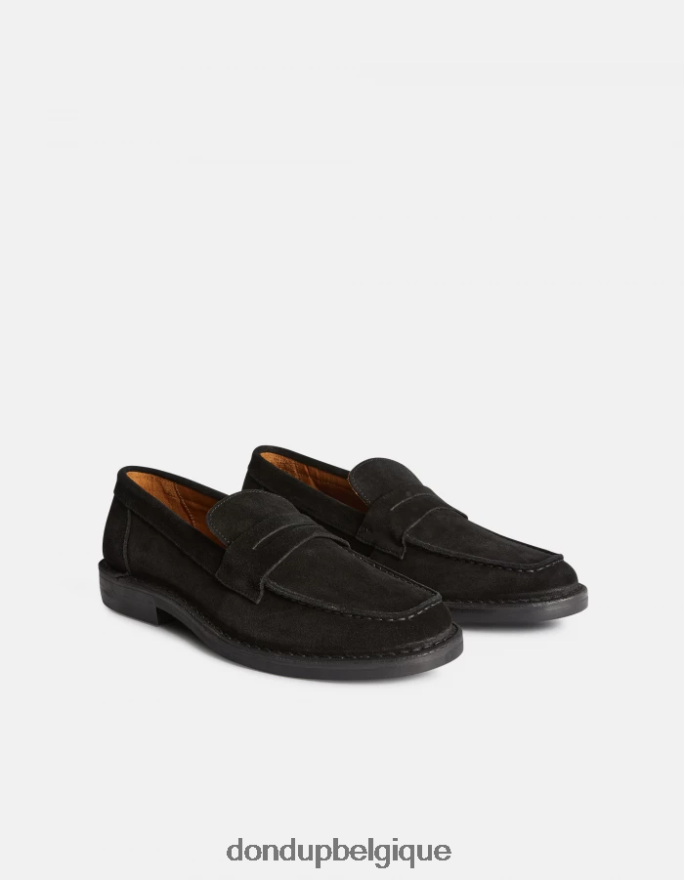 Hommes accessoires DONDUP noir mocassins en croûte de cuir 8826D0971