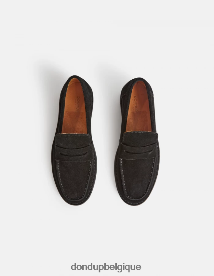 Hommes accessoires DONDUP noir mocassins en croûte de cuir 8826D0971