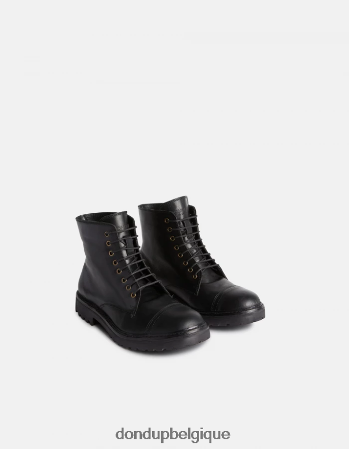 Hommes chaussure DONDUP noir bottes militaires en cuir de veau 8826D0977