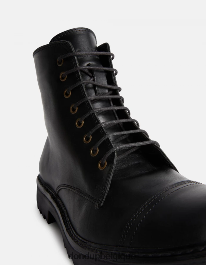Hommes chaussure DONDUP noir bottes militaires en cuir de veau 8826D0977