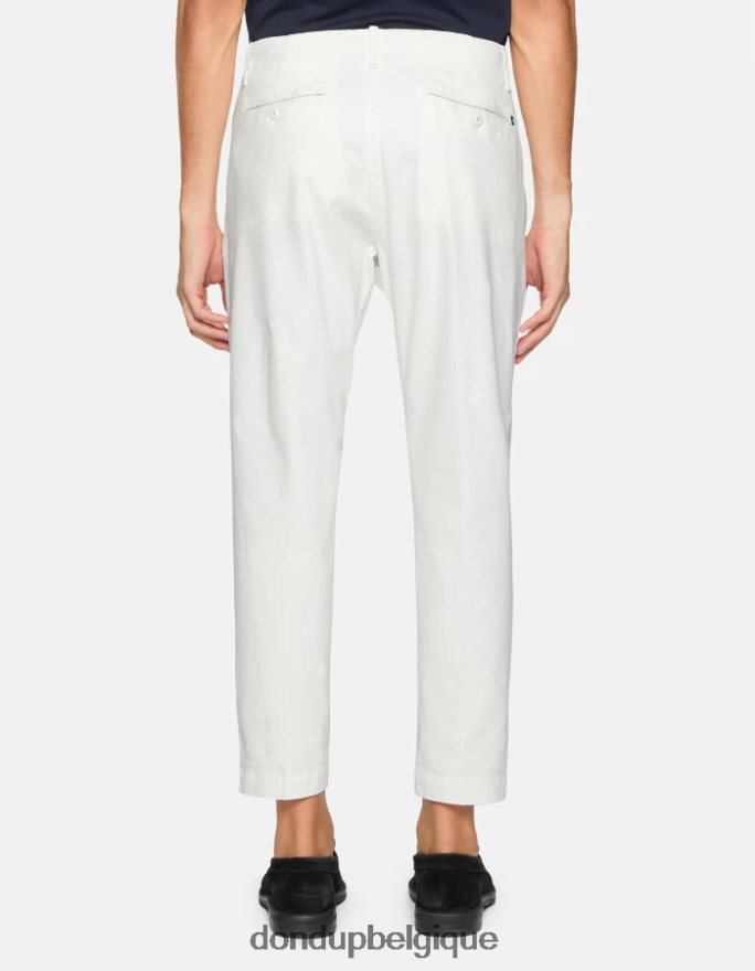 Hommes vêtements DONDUP albâtre pantalon coupe carotte en coton ben 8826D0717