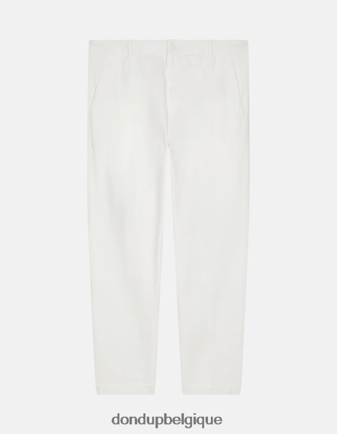 Hommes vêtements DONDUP albâtre pantalon coupe carotte en coton ben 8826D0717