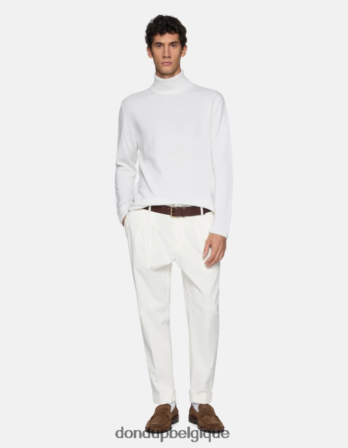 Hommes vêtements DONDUP albâtre pantalon coupe carotte en velours oscar 8826D0735