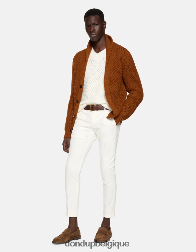 Hommes vêtements DONDUP albâtre pantalon slim en coton gaubert 8826D0685