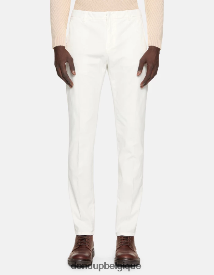 Hommes vêtements DONDUP albâtre spiritissimo pantalon coupe classique en coton 8826D0756