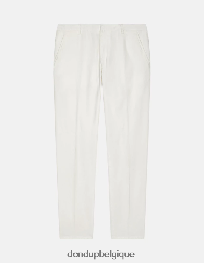Hommes vêtements DONDUP albâtre spiritissimo pantalon coupe classique en coton 8826D0756