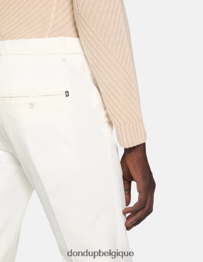Hommes vêtements DONDUP albâtre spiritissimo pantalon coupe classique en coton 8826D0756