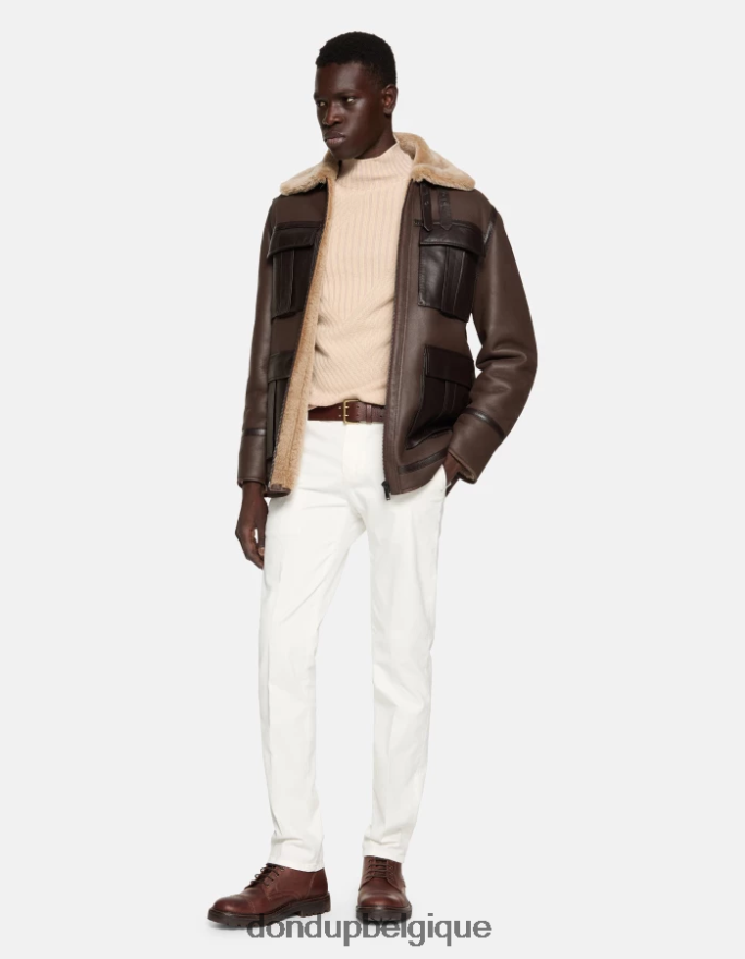 Hommes vêtements DONDUP albâtre spiritissimo pantalon coupe classique en coton 8826D0756