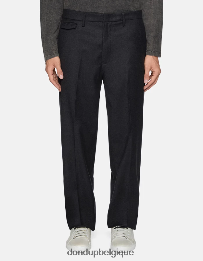 Hommes vêtements DONDUP asphalte pantalon ample en flanelle louis 8826D0682