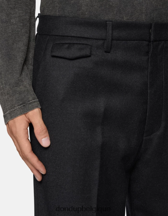 Hommes vêtements DONDUP asphalte pantalon ample en flanelle louis 8826D0682