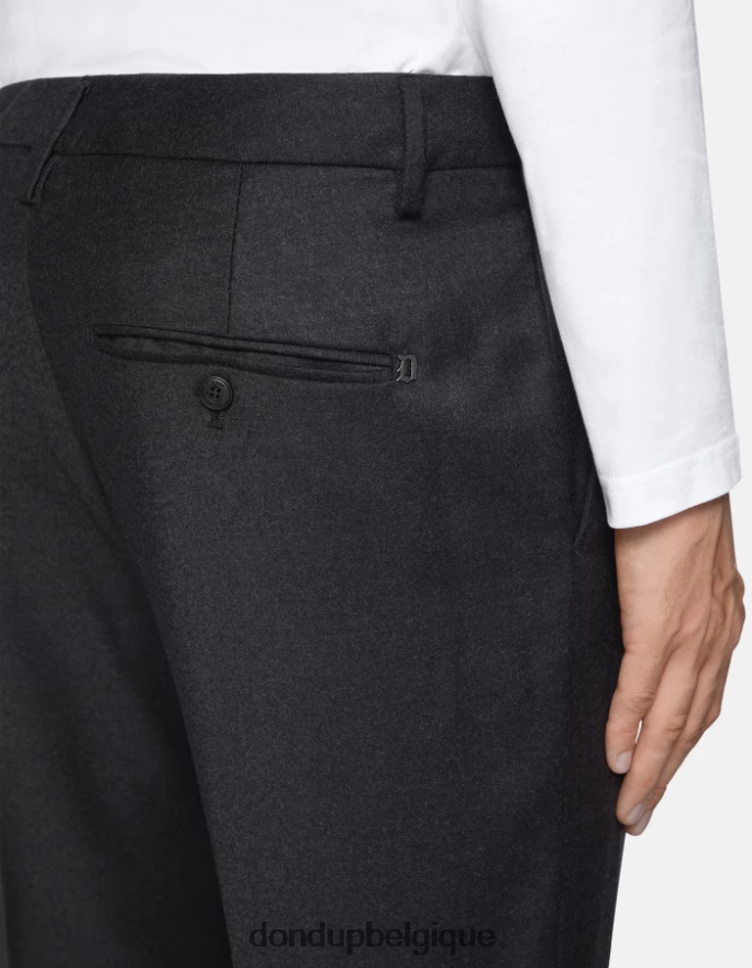 Hommes vêtements DONDUP asphalte pantalon en flanelle coupe classique spiritissimo 8826D0679