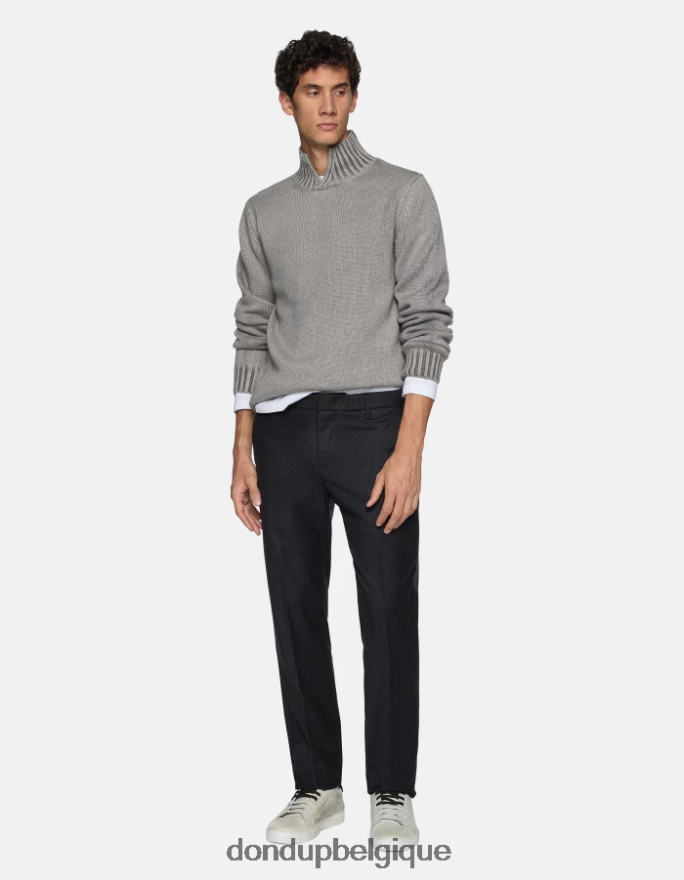 Hommes vêtements DONDUP asphalte pantalon en flanelle coupe classique spiritissimo 8826D0679