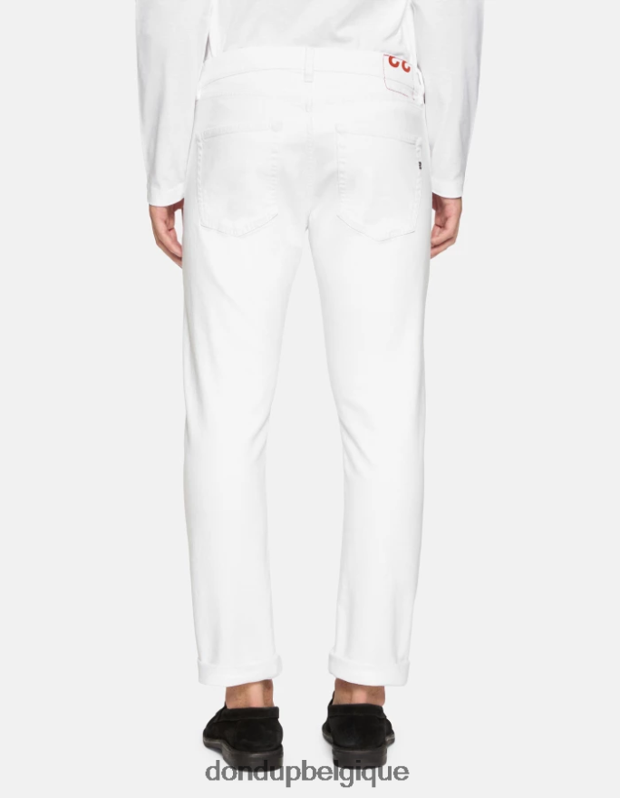 Hommes vêtements DONDUP blanc Jean Icon Regular Fit en denim bull stretch 8826D0582