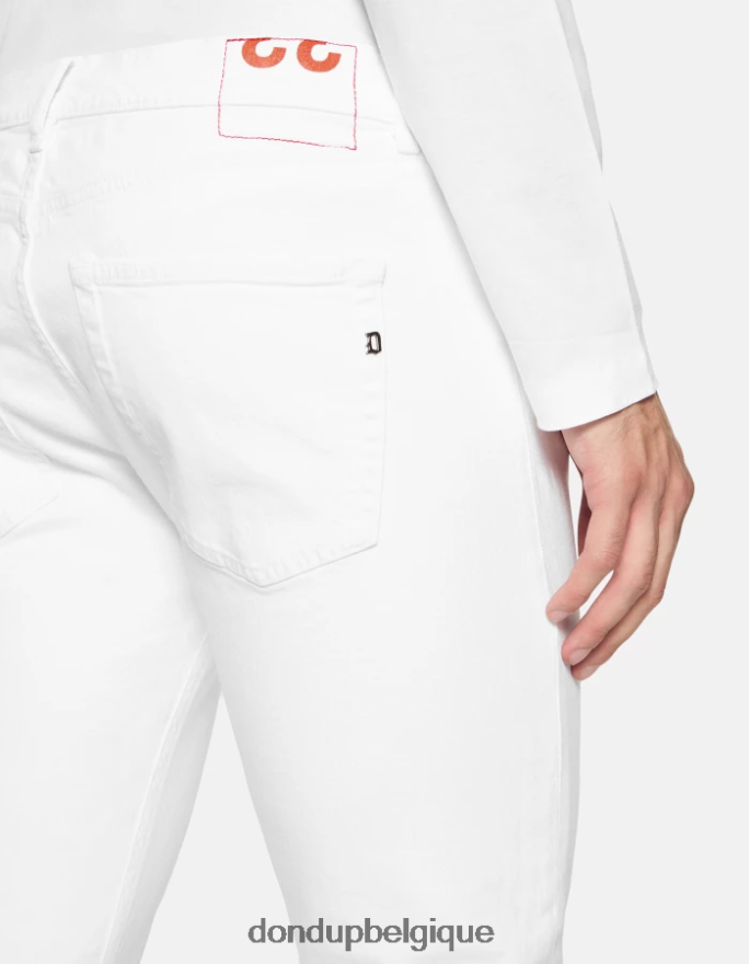 Hommes vêtements DONDUP blanc Jean Icon Regular Fit en denim bull stretch 8826D0582