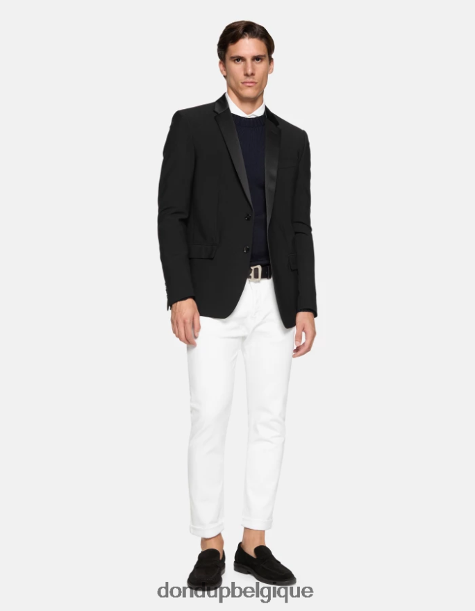 Hommes vêtements DONDUP blanc Jean Icon Regular Fit en denim bull stretch 8826D0582