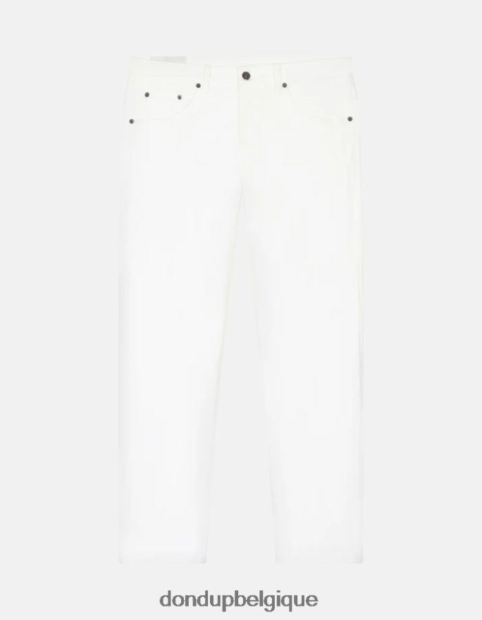 Hommes vêtements DONDUP blanc Jean Icon Regular Fit en denim bull stretch 8826D0582