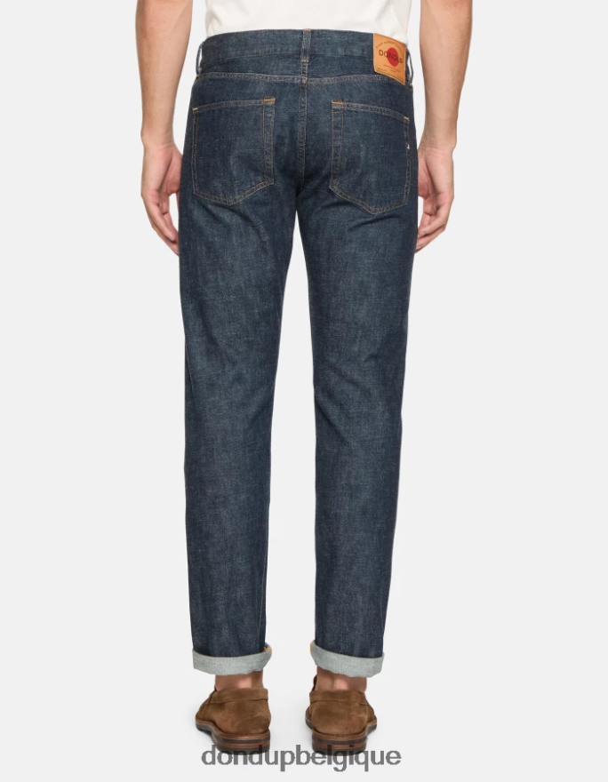 Hommes vêtements DONDUP bleu Jean Icon Regular Fit en denim rigide selvedge 8826D0567