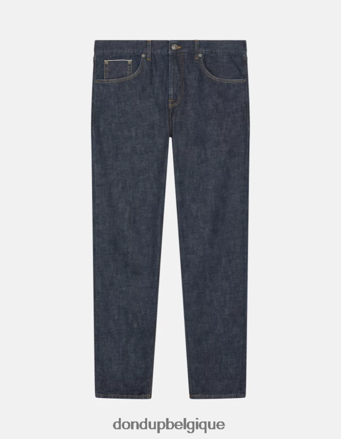 Hommes vêtements DONDUP bleu Jean Icon Regular Fit en denim rigide selvedge 8826D0567