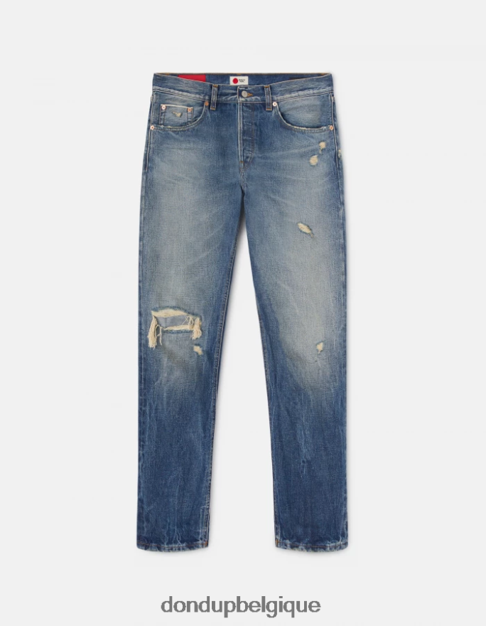 Hommes vêtements DONDUP bleu Jean Icon Regular Fit en denim rigide selvedge 8826D0617