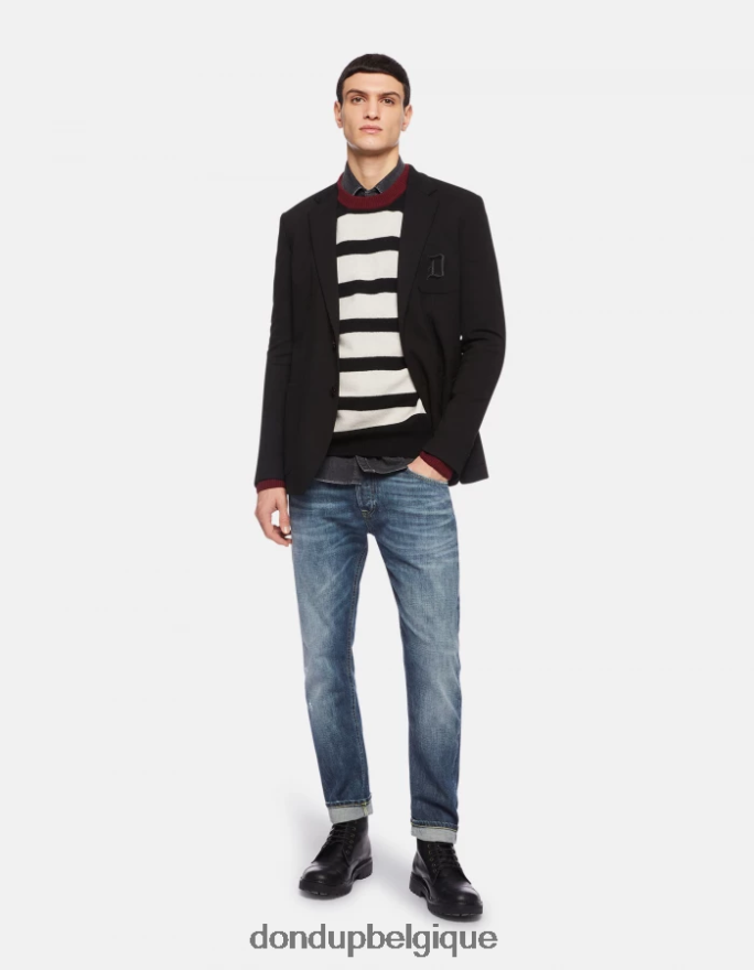 Hommes vêtements DONDUP bleu Jean Icon Regular Fit en denim rigide selvedge 8826D0621