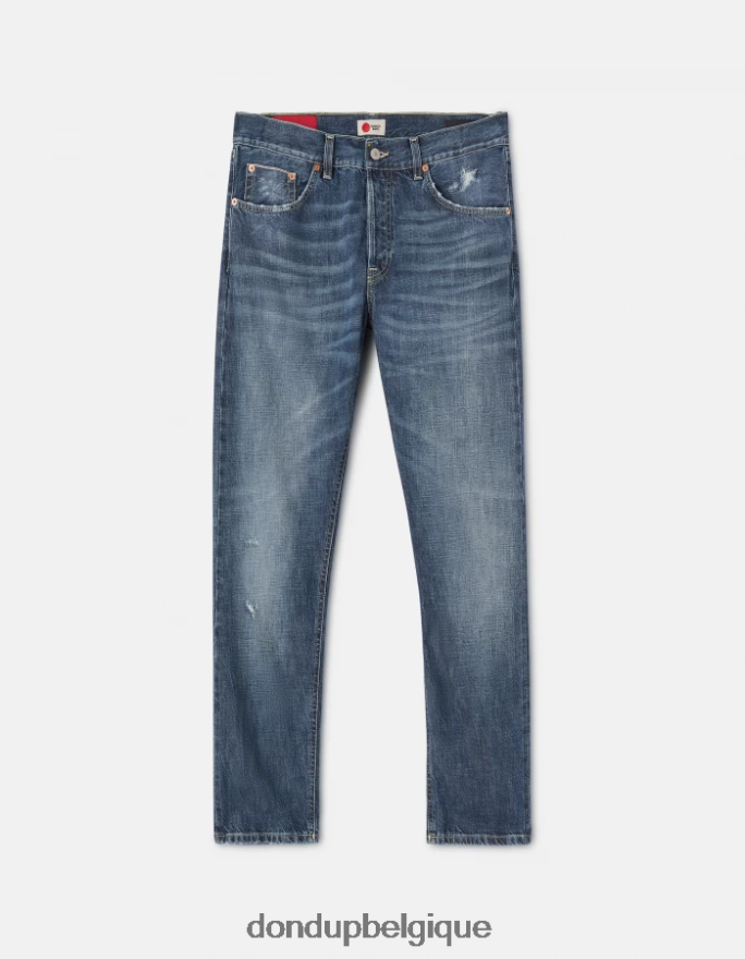 Hommes vêtements DONDUP bleu Jean Icon Regular Fit en denim rigide selvedge 8826D0621