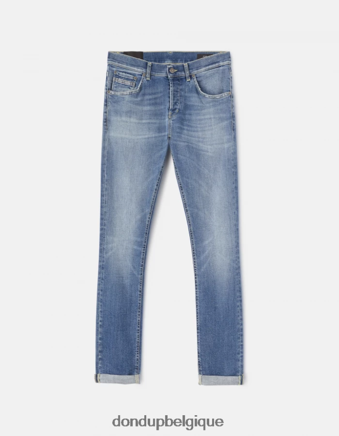 Hommes vêtements DONDUP bleu Jean skinny Ritchie en denim stretch 8826D0668