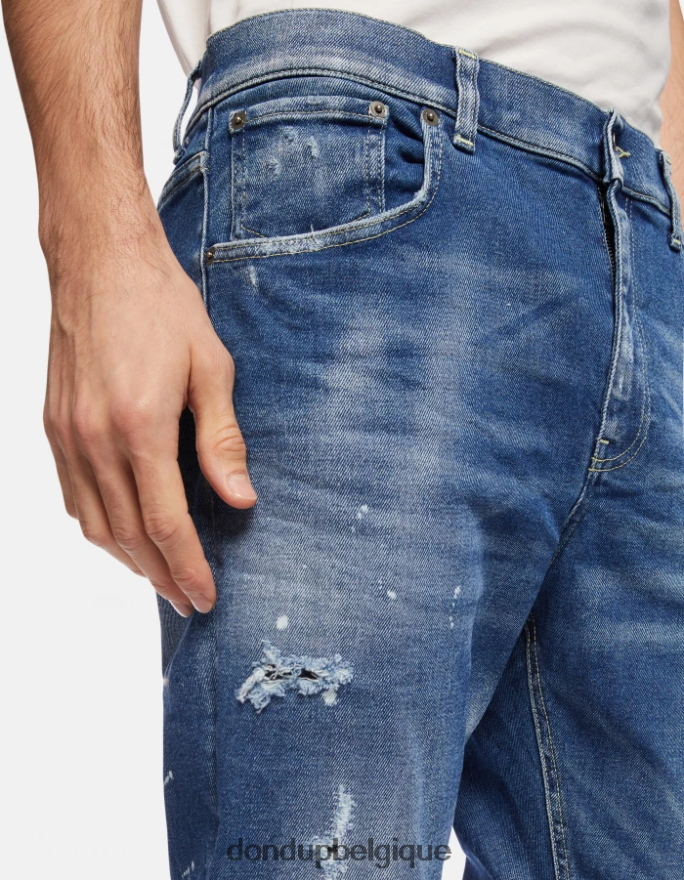 Hommes vêtements DONDUP bleu Jean super skinny Alex en denim stretch 8826D0576