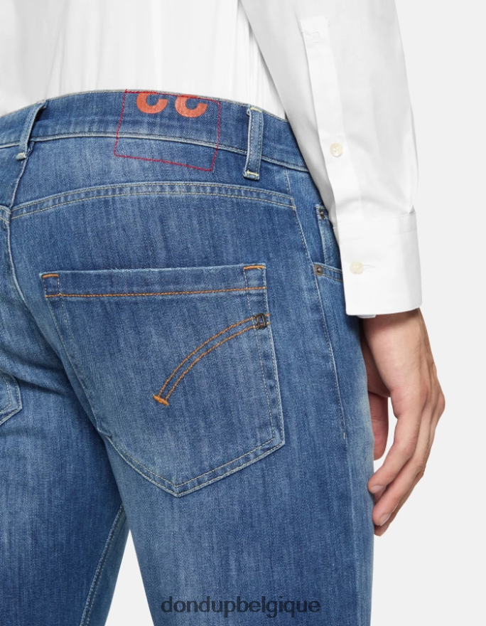 Hommes vêtements DONDUP bleu Mius - Jean slim 32 pouces en denim stretch 8826D0593