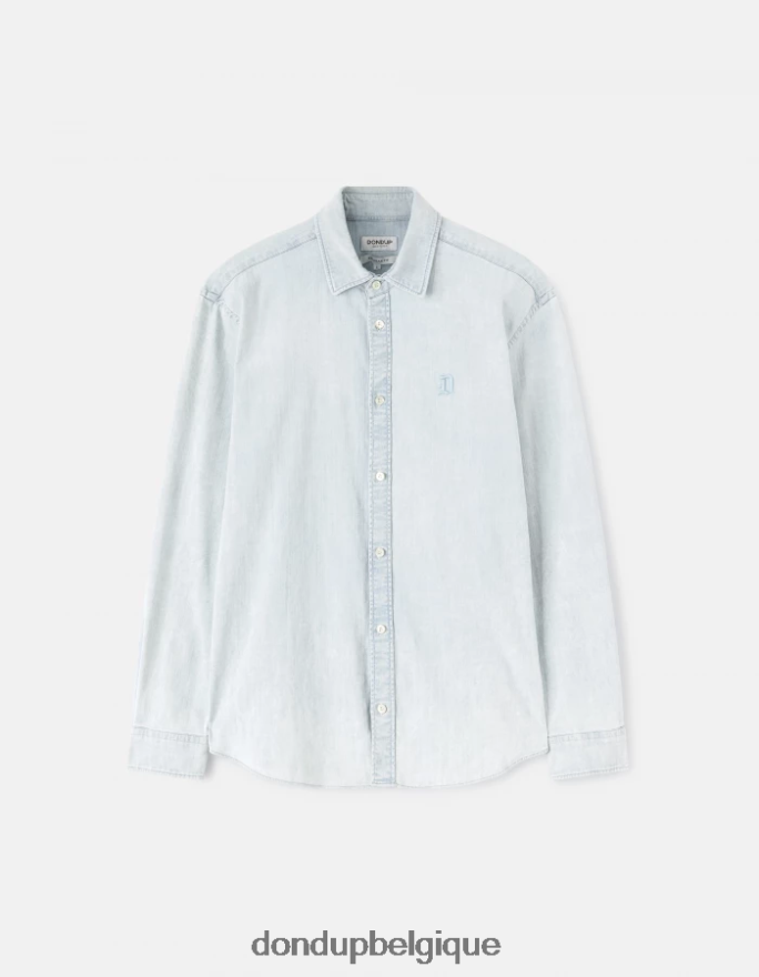Hommes vêtements DONDUP bleu chemise en jean coupe classique 8826D0852