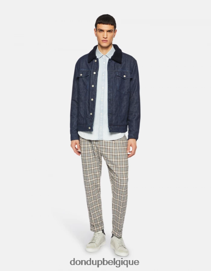 Hommes vêtements DONDUP bleu chemise en jean coupe classique 8826D0852