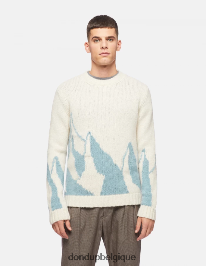 Hommes vêtements DONDUP bleu clair pull à col rond en alpaga 8826D0874