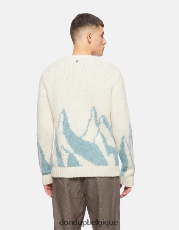 Hommes vêtements DONDUP bleu clair pull à col rond en alpaga 8826D0874