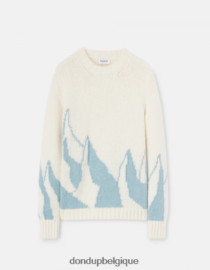 Hommes vêtements DONDUP bleu clair pull à col rond en alpaga 8826D0874