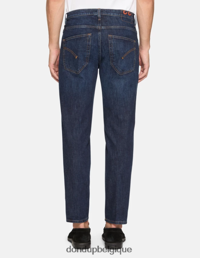 Hommes vêtements DONDUP bleu jean en denim stretch coupe carotte Brighton 8826D0566