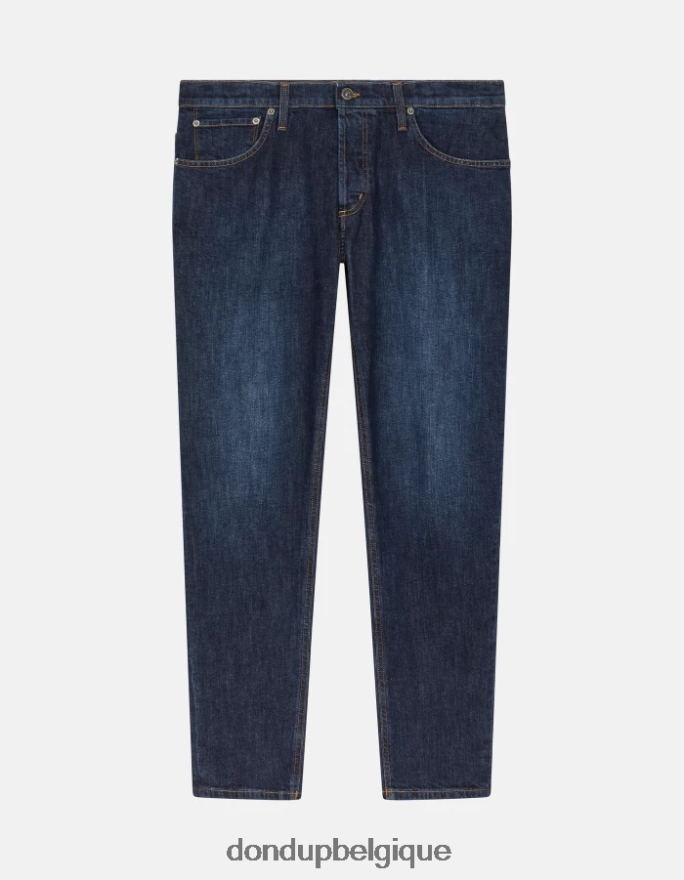 Hommes vêtements DONDUP bleu jean en denim stretch coupe carotte Brighton 8826D0566