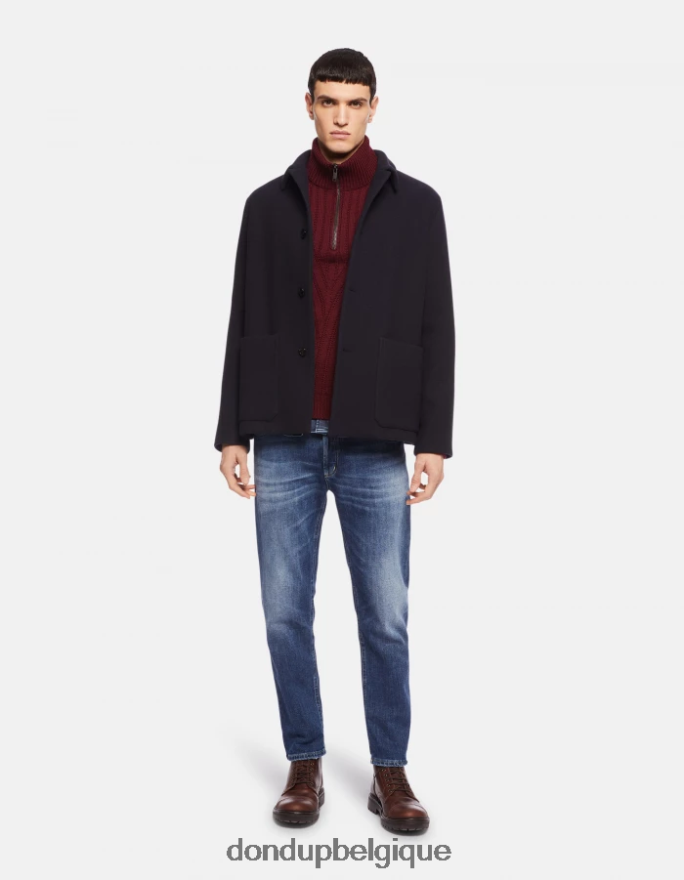 Hommes vêtements DONDUP bleu jean en denim stretch coupe carotte Brighton 8826D0629