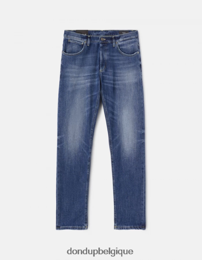 Hommes vêtements DONDUP bleu jean en denim stretch coupe carotte Brighton 8826D0629