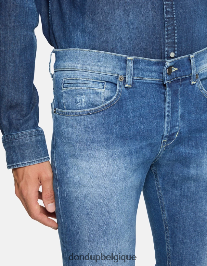 Hommes vêtements DONDUP bleu jean skinny George en denim stretch 8826D0573